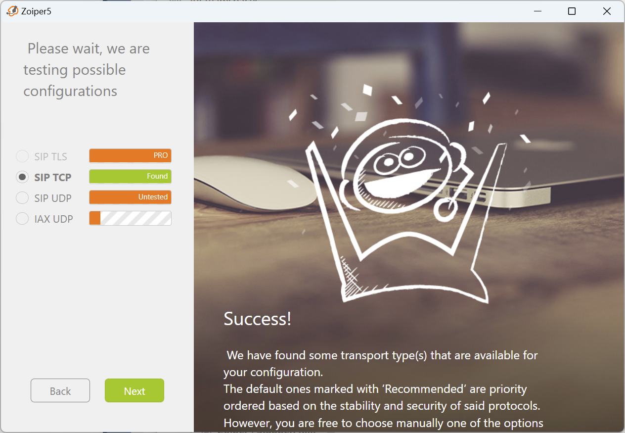 Zoiper työpöytä vaihe 4